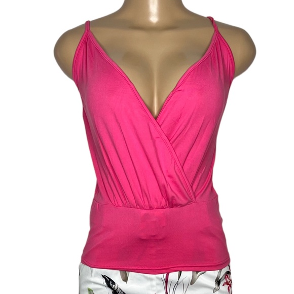 NWT 2 Pieces White and Pink Set for Women Size L Short with pockets and Wrap Top - Picture 3 of 8